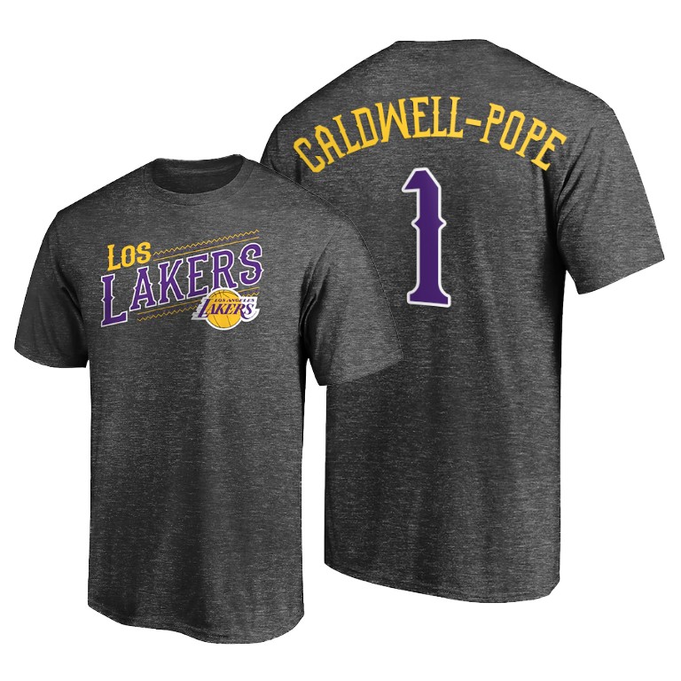 Men's Los Angeles Lakers Kentavious Caldwell-Pope #1 NBA Core 2021 ene-Be-A Noche Latina Charcoal Basketball T-Shirt UPS2083ZG